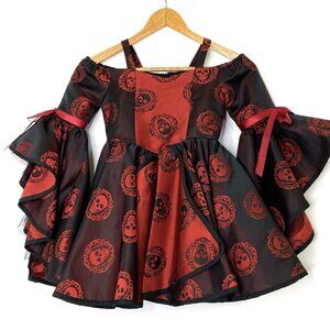 Chasing Fireflies Girls size 6 Costume Dress Skulls Red Black